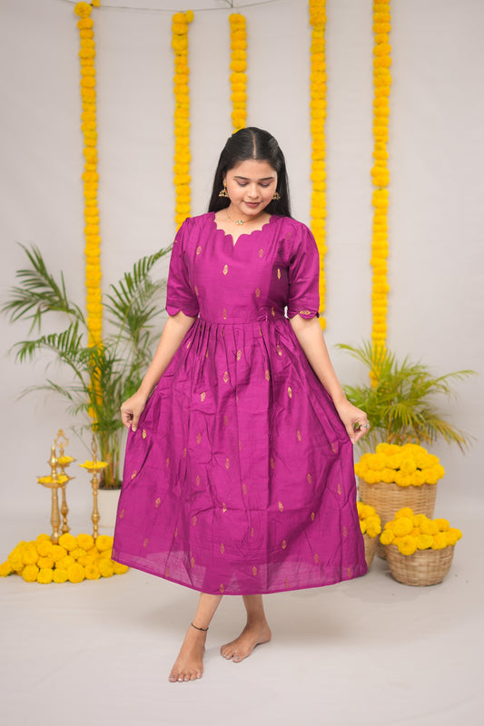 Niraimathi 2 premium raw silk maternity kurti