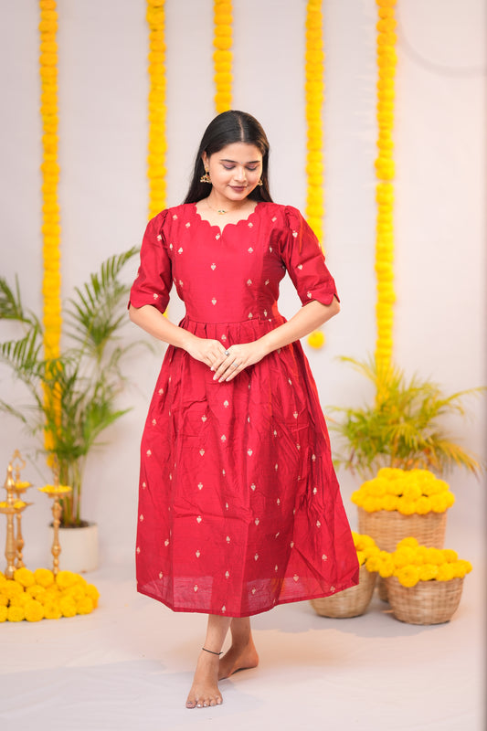 Niraimathi 6 premium raw silk maternity kurti