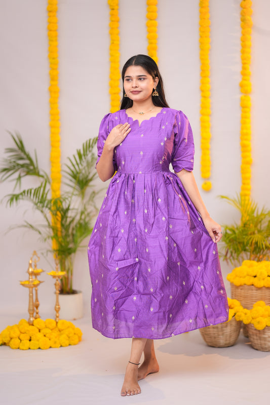 Niraimathi 7 premium raw silk maternity kurti