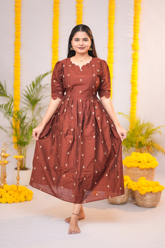 Niraimathi 8 premium raw silk maternity kurti