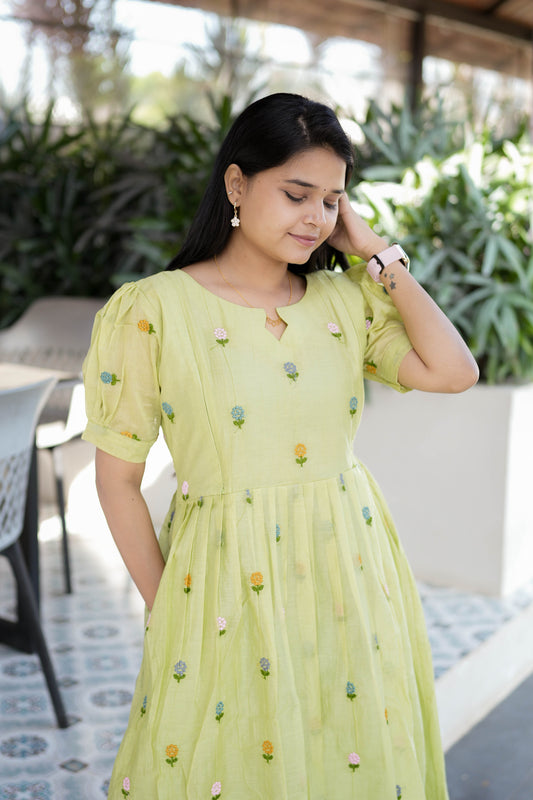 Iyal Chanderi Cotton Maternity Kurtis