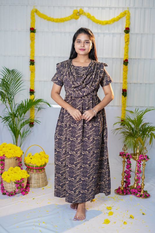 Shiny zipless maternity with shawl