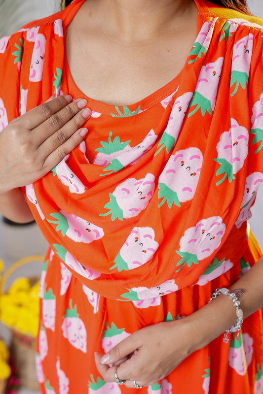 Ujwala zipless maternity with shawl