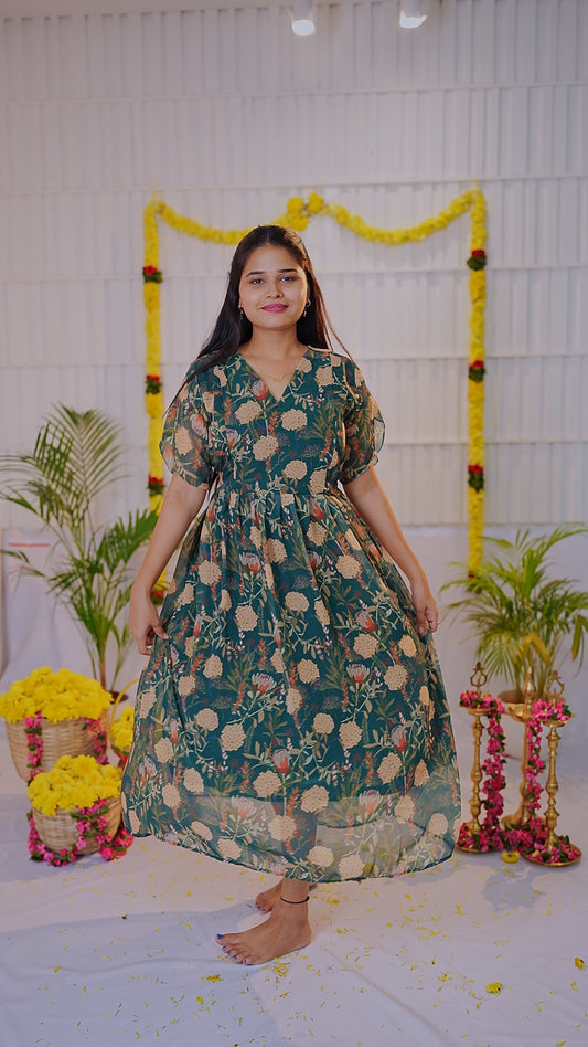 magizh premium georgette maternity kurti