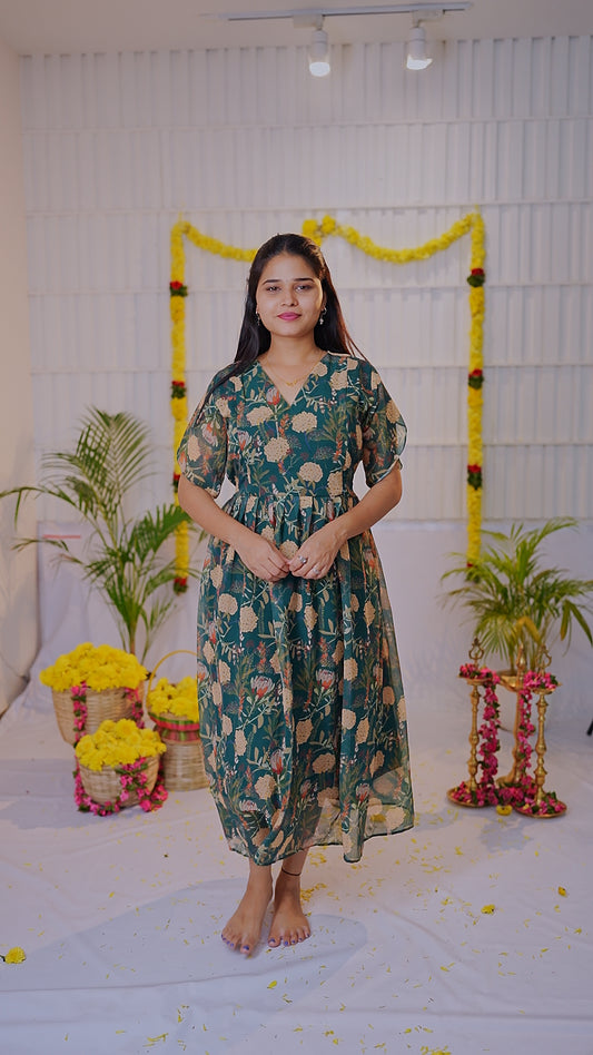 magizh premium georgette maternity kurti