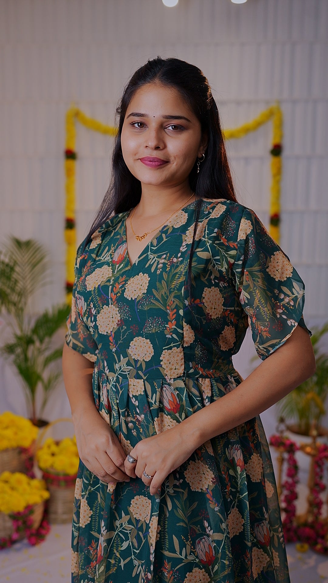 magizh premium georgette maternity kurti