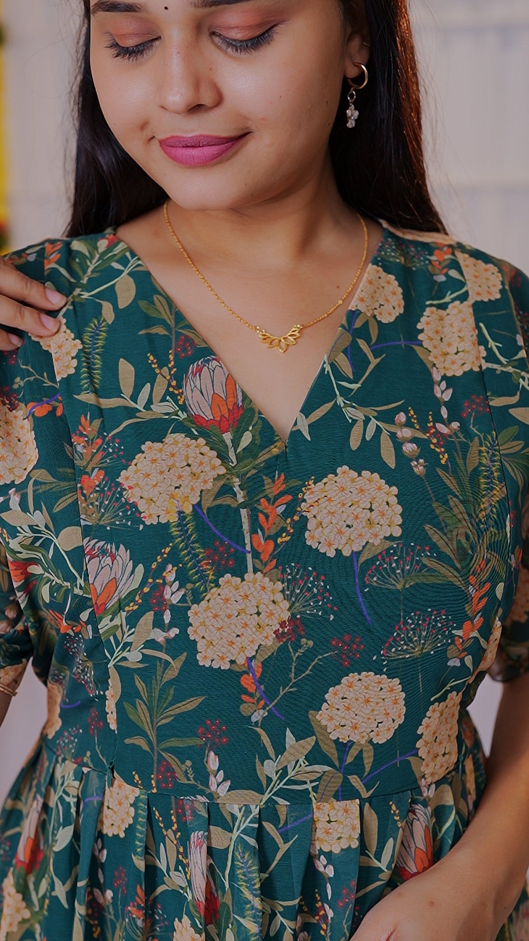 magizh premium georgette maternity kurti