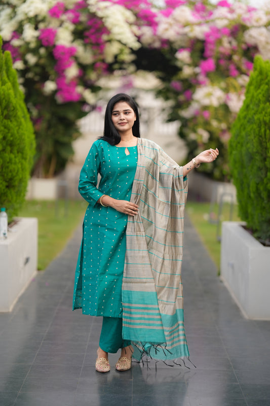 Maina premium raw silk 3 piece set