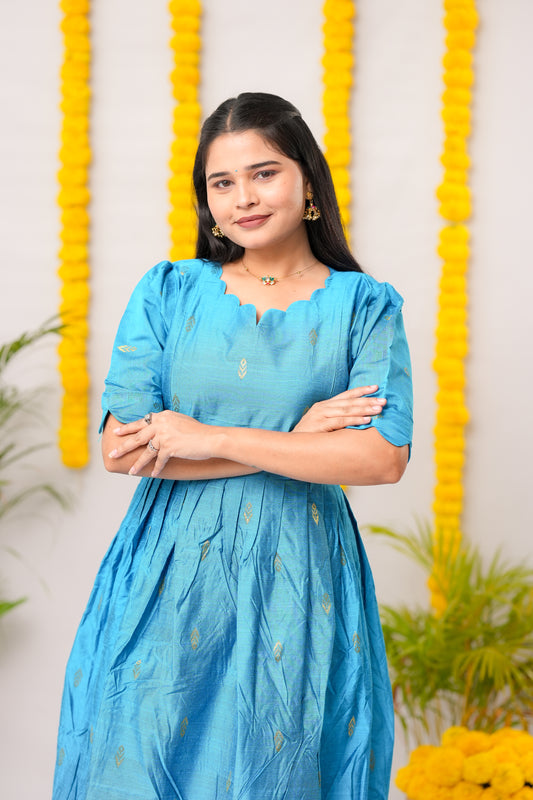 Niraimathi 1 premium raw silk maternity kurti