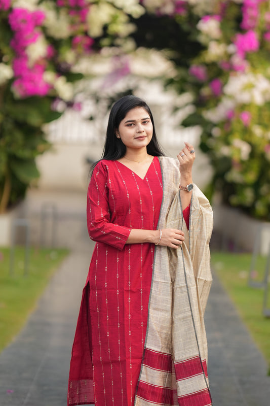 Maina premium raw silk 3 piece set