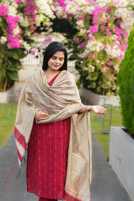 Maina premium raw silk 3 piece set
