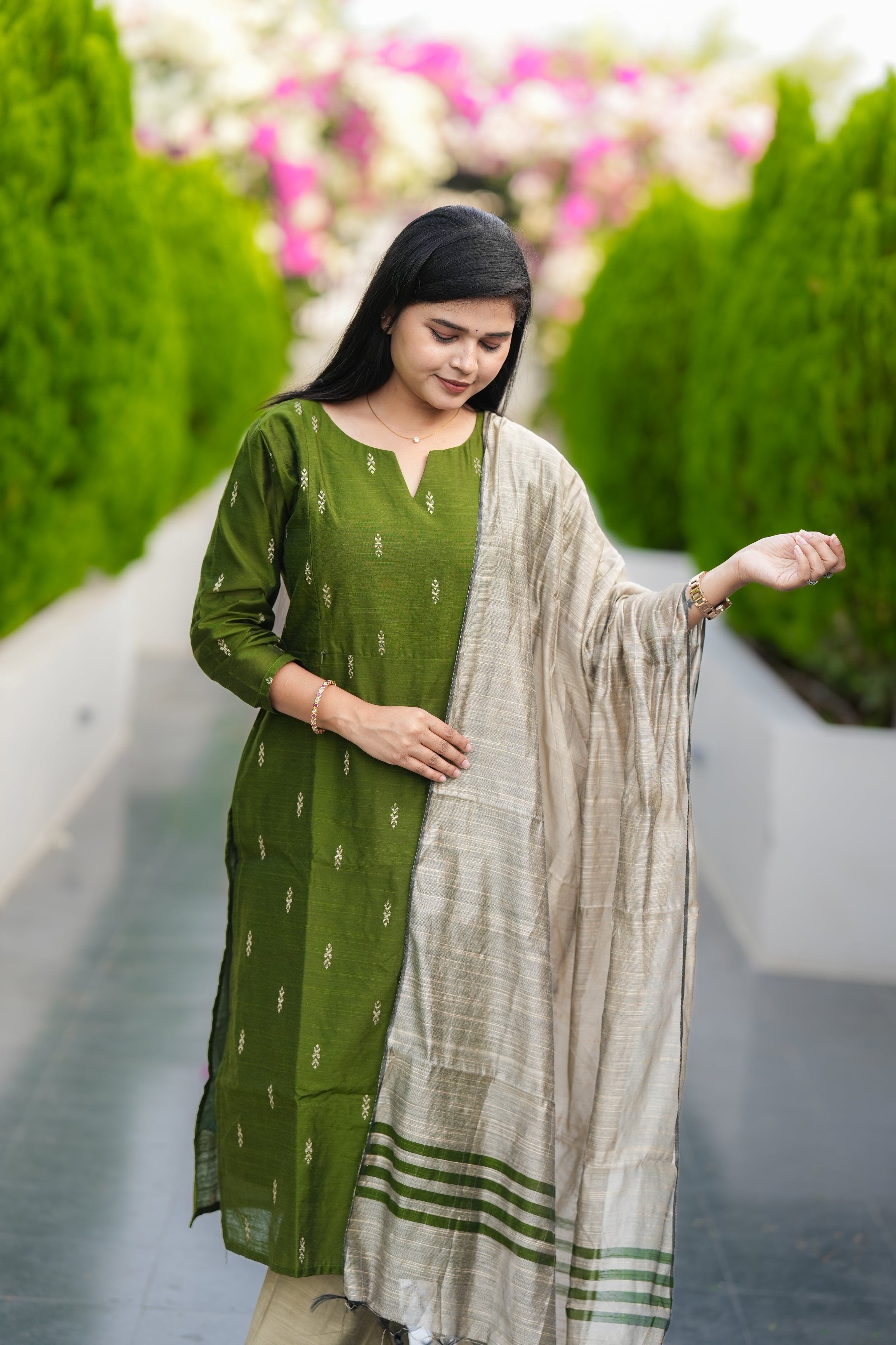 Maina premium raw silk 3 piece maternity kurti
