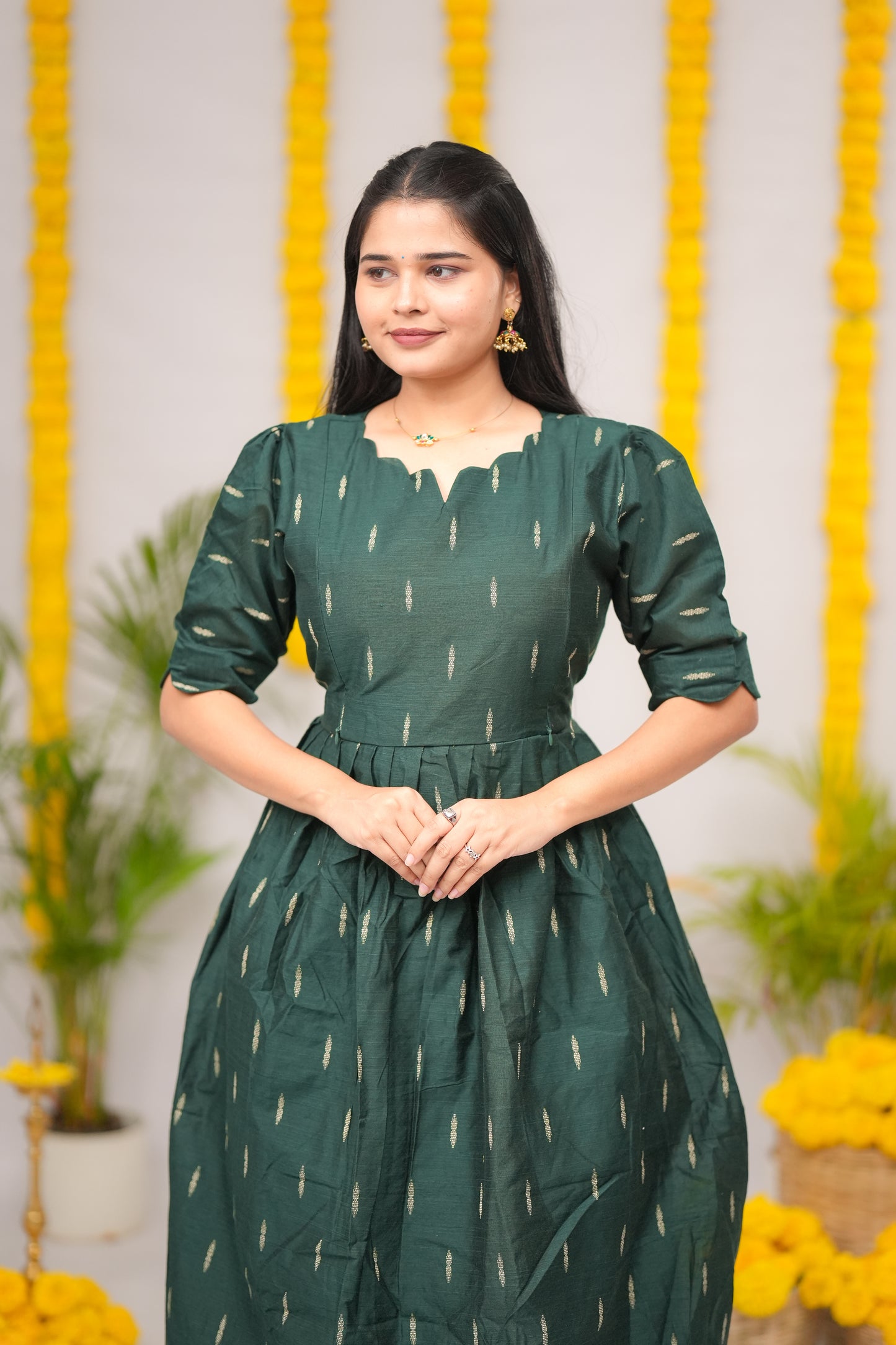 Niraimathi 10 premium raw silk maternity kurti
