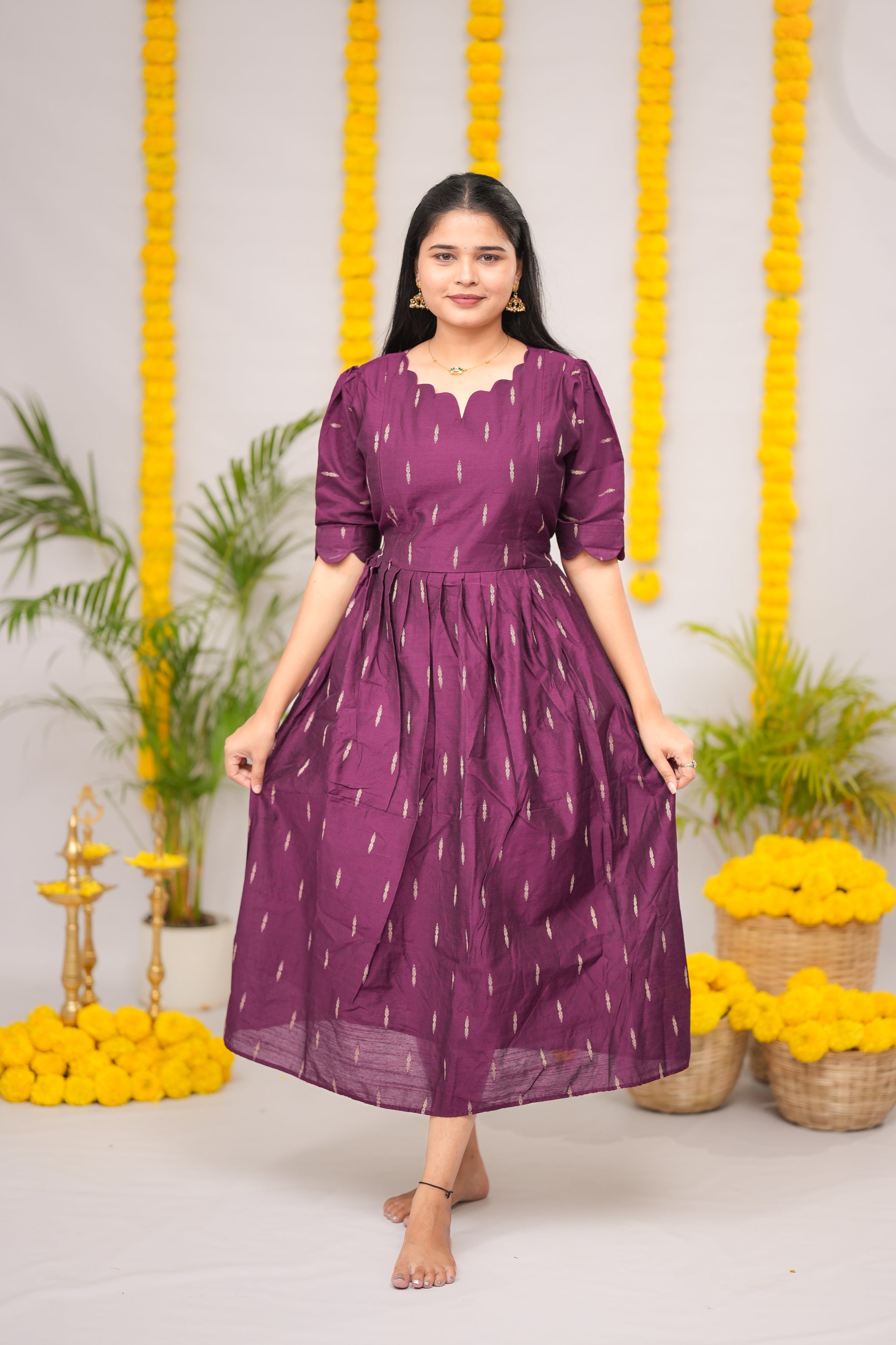 Niraimathi 11 premium raw silk maternity kurti