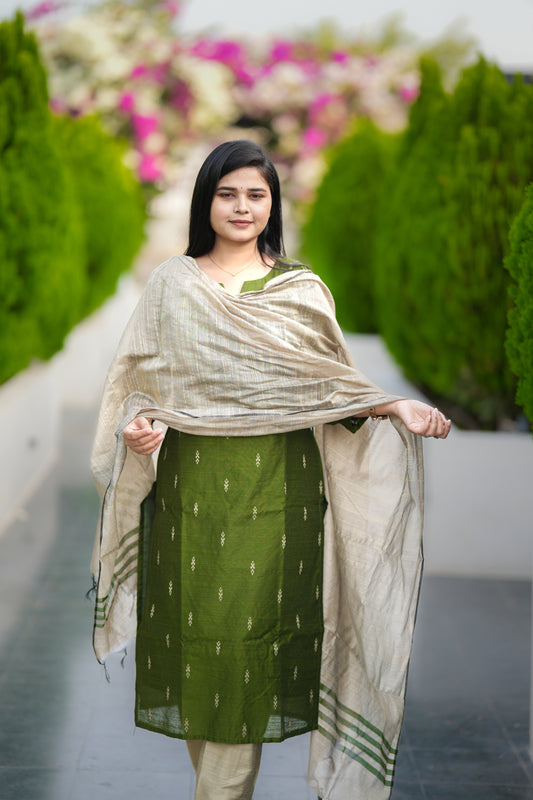 Maina premium raw silk 3 piece maternity kurti