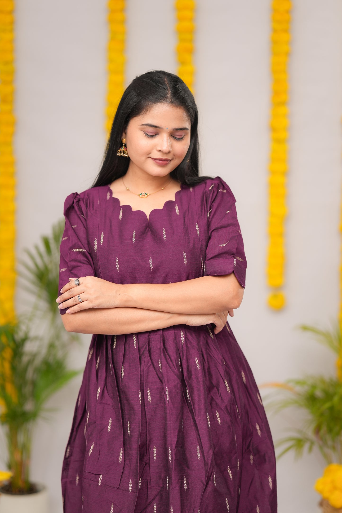 Niraimathi 11 premium raw silk maternity kurti