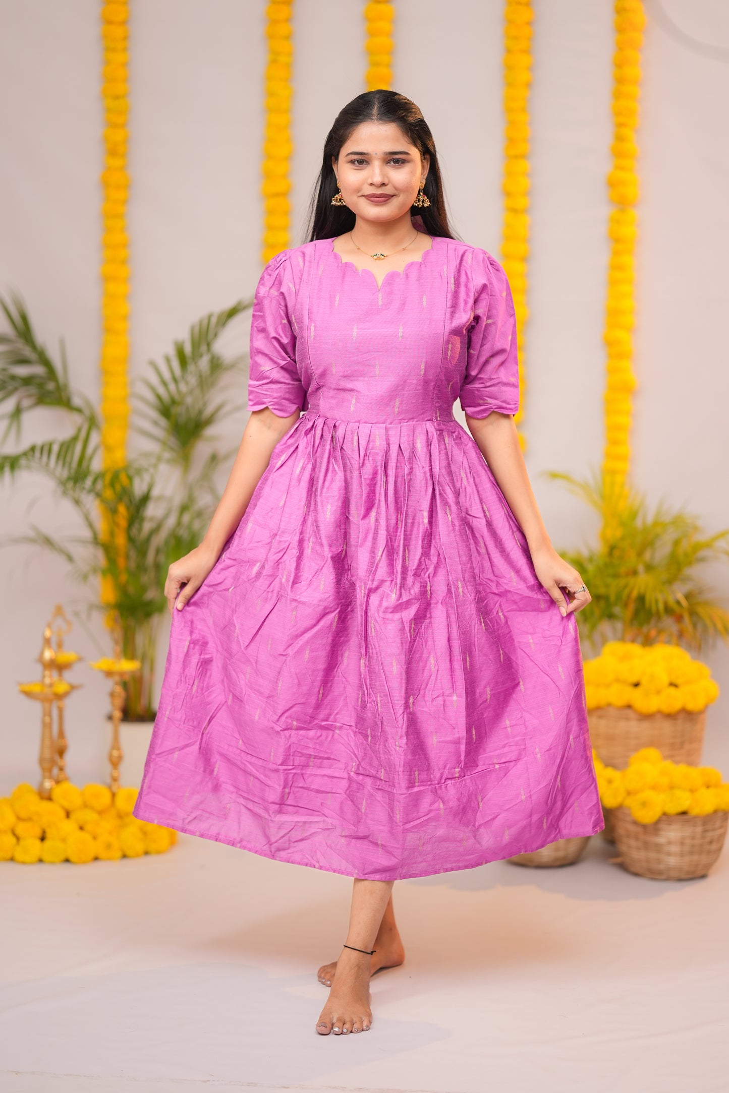 Niraimathi 4 premium raw silk maternity kurti