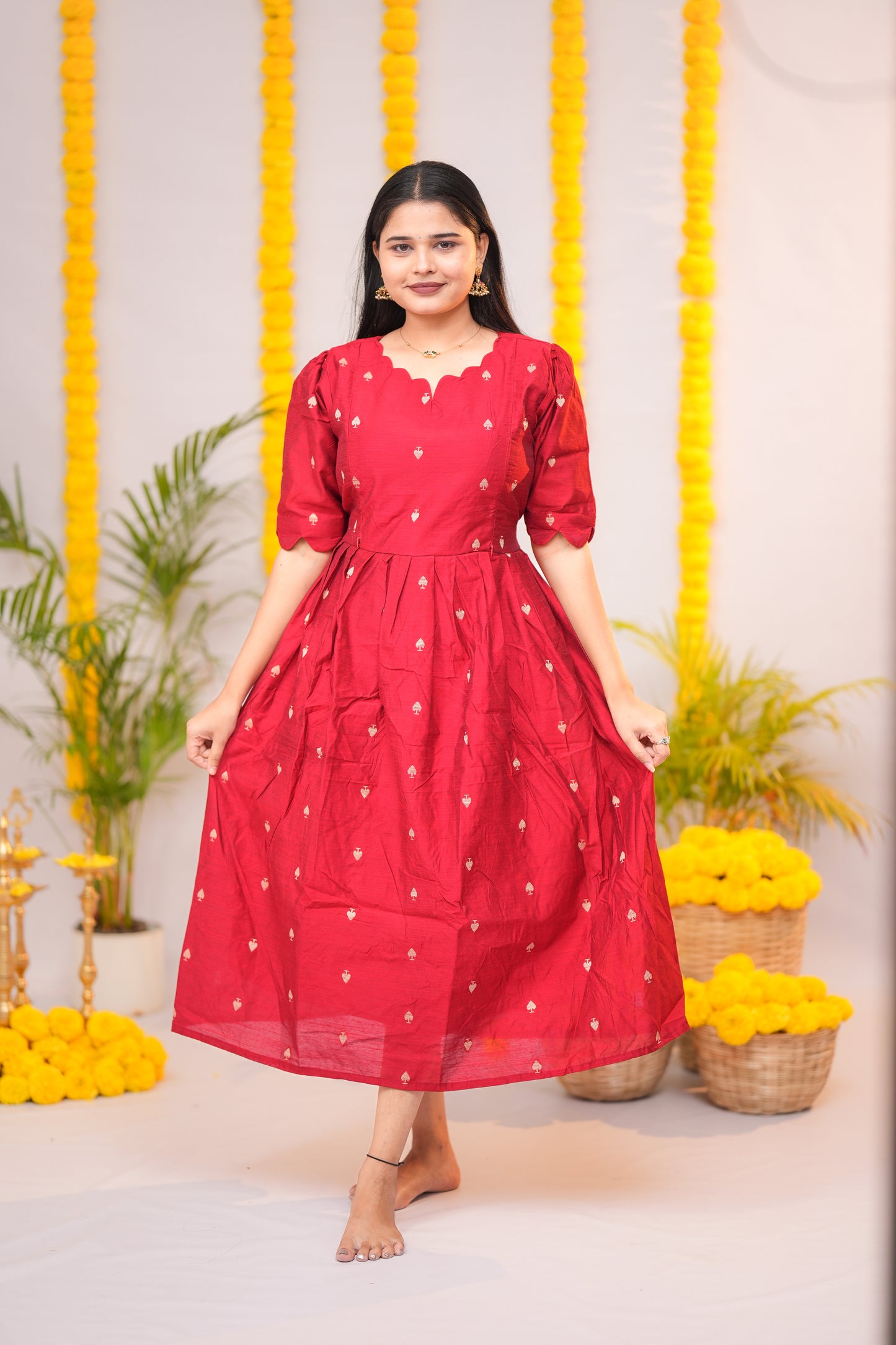 Niraimathi 6 premium raw silk maternity kurti