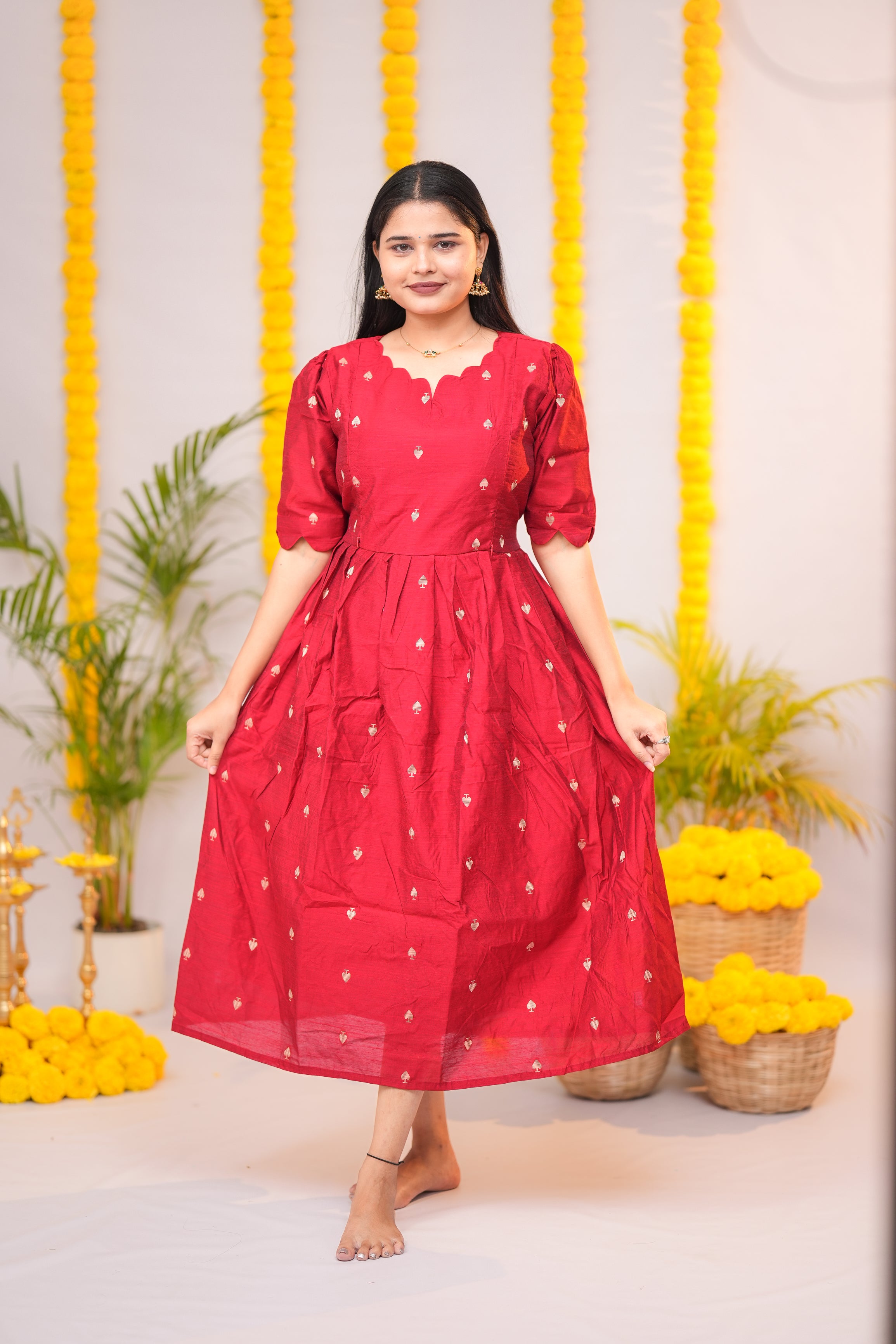 Niraimathi 6 premium raw silk maternity kurti