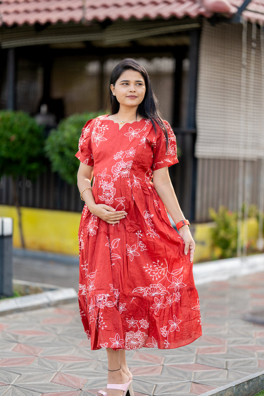 Reena 2 premium cotton maternity kurti