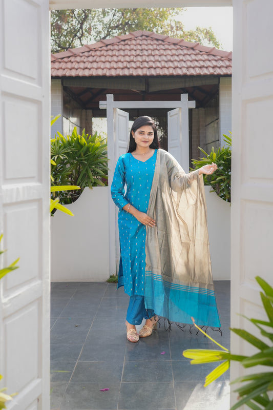 Maina premium raw silk 3 piece set