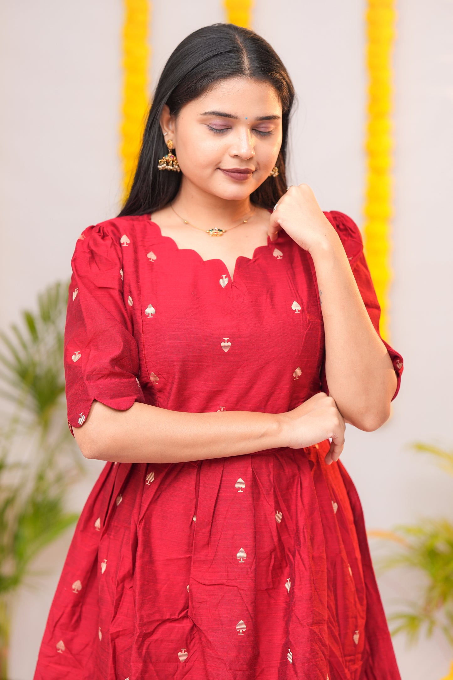 Niraimathi 6 premium raw silk maternity kurti