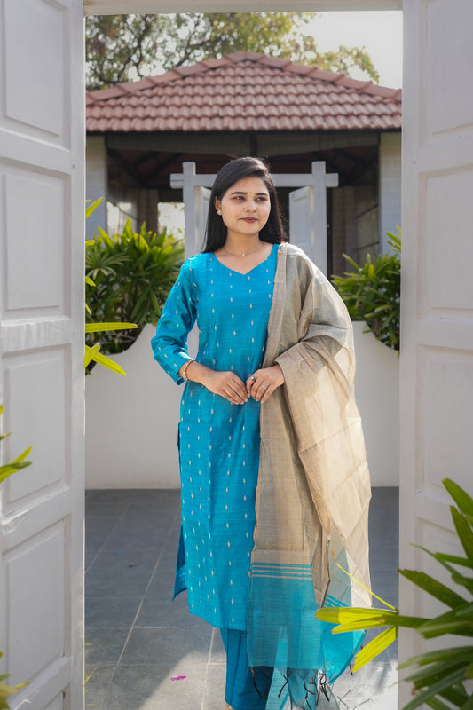 Maina premium raw silk 3 piece set