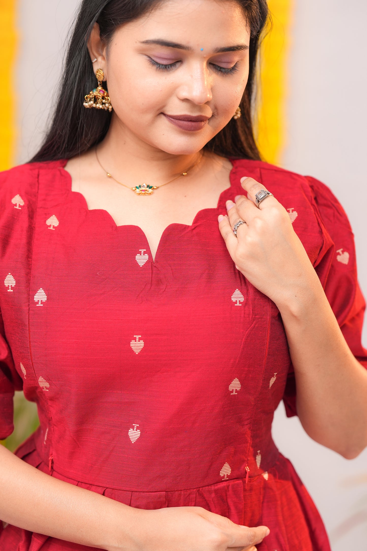 Niraimathi 6 premium raw silk maternity kurti