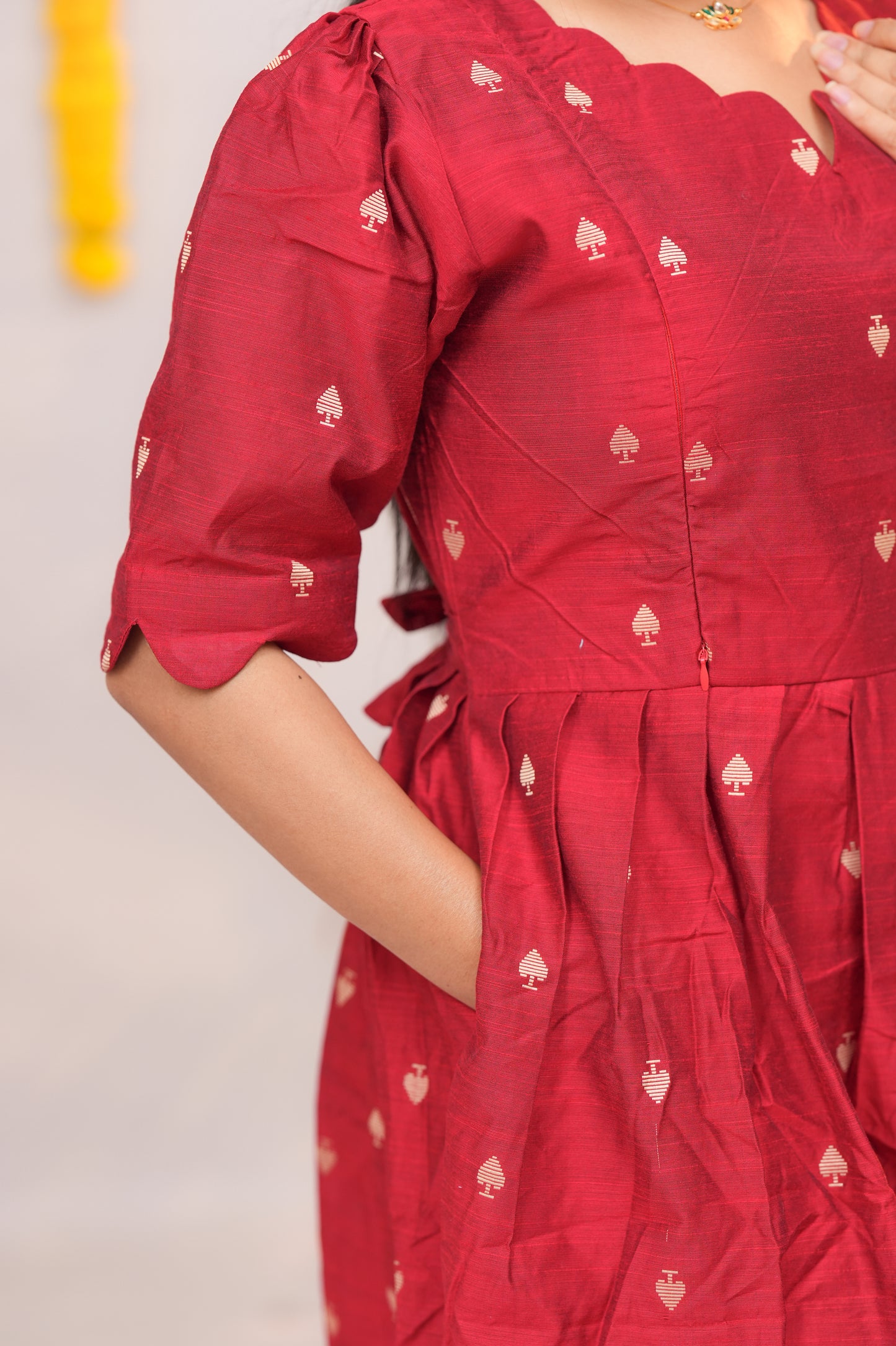 Niraimathi 6 premium raw silk maternity kurti