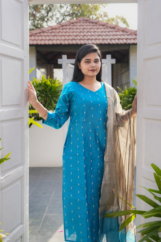 Maina premium raw silk 3 piece set