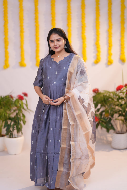 Karigai 2 Premium Raw silk maternity kurti set
