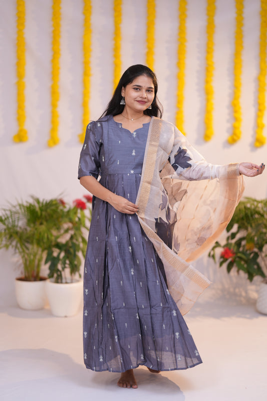 Karigai 2 Premium Raw silk maternity kurti set