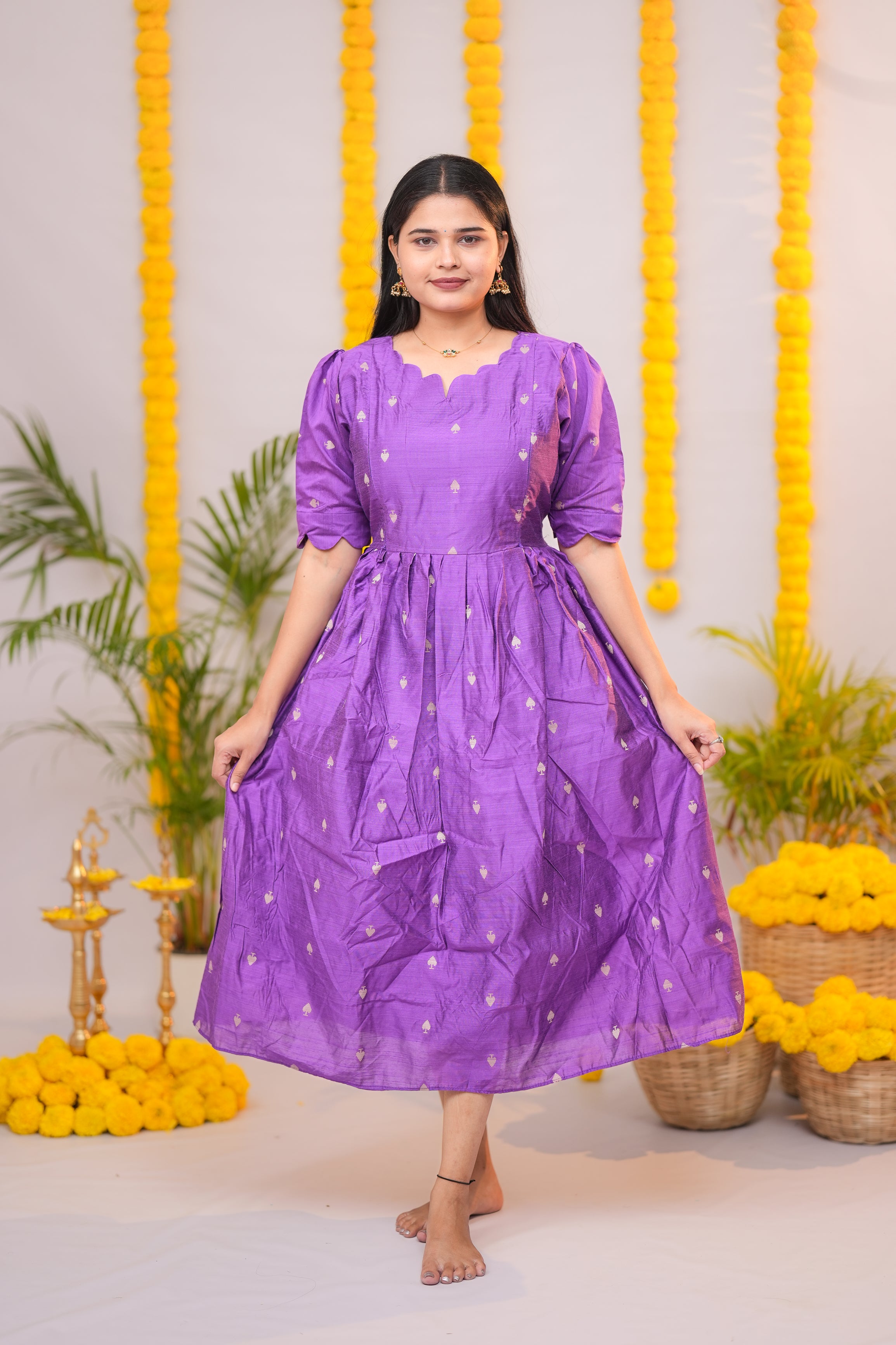 Niraimathi 7 premium raw silk maternity kurti