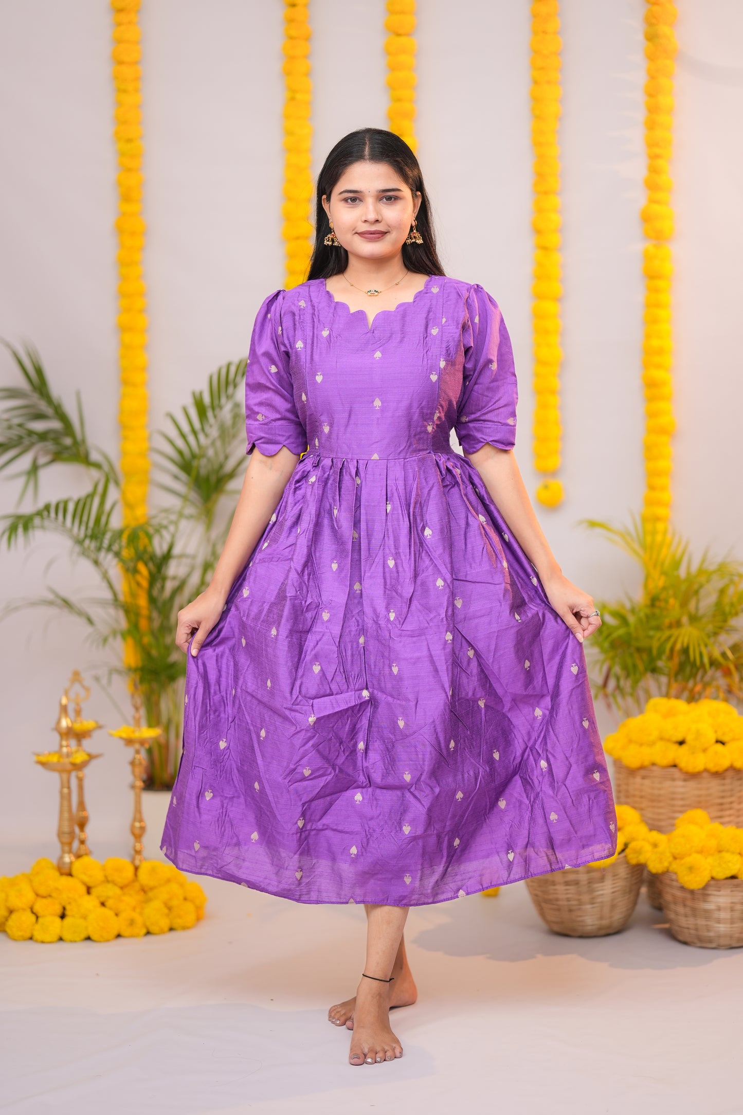 Niraimathi 7 premium raw silk maternity kurti