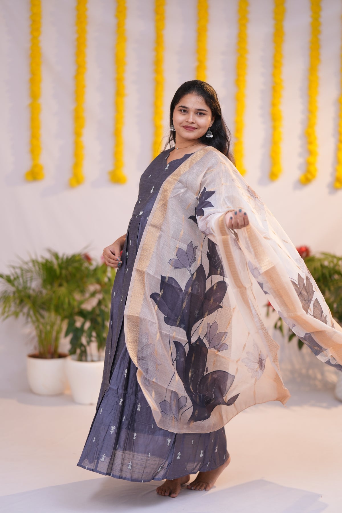 Karigai 2 Premium Raw silk maternity kurti set