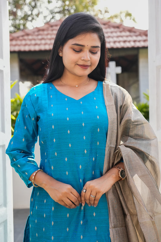 Maina premium raw silk 3 piece set