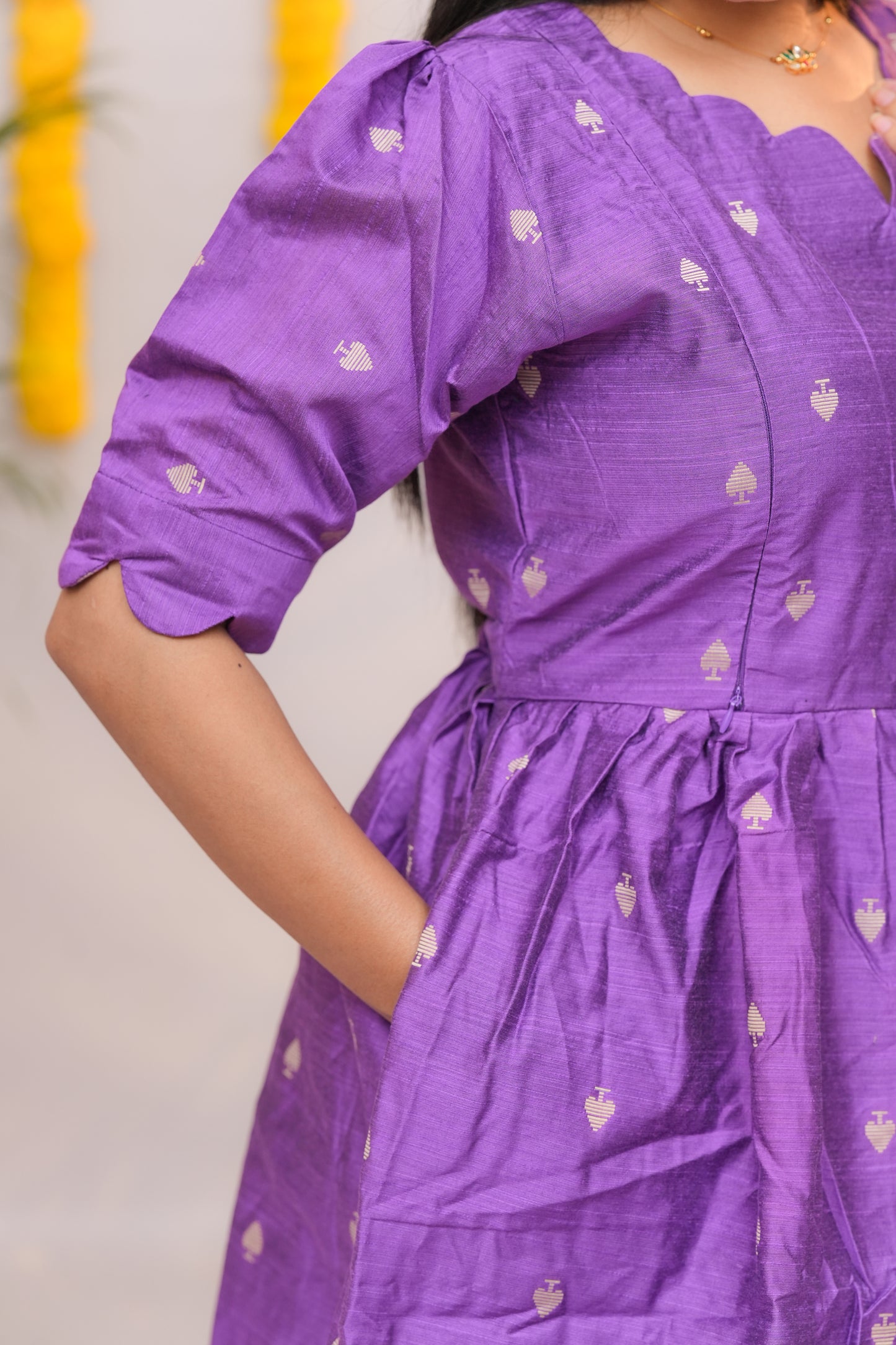 Niraimathi 7 premium raw silk maternity kurti