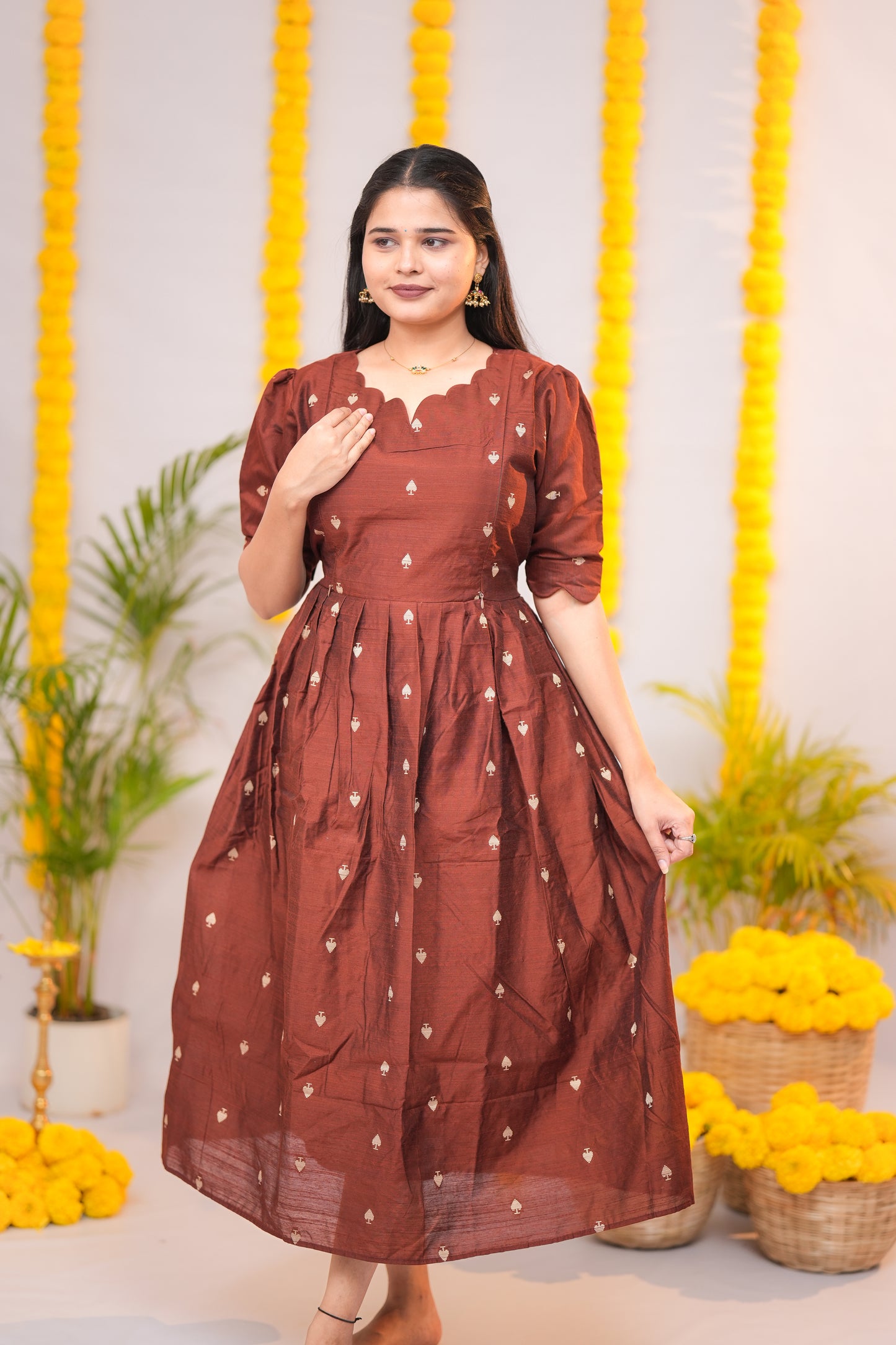 Niraimathi 8 premium raw silk maternity kurti