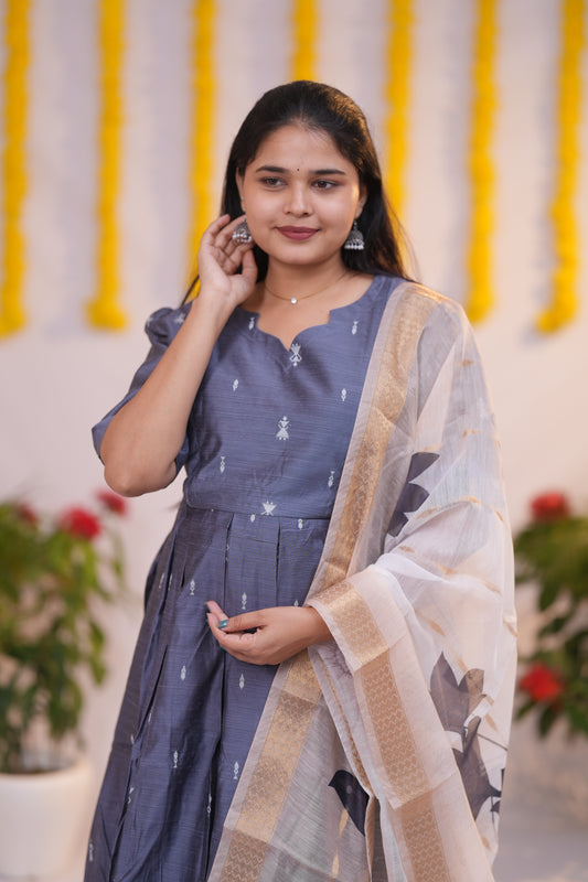 Karigai 2 Premium Raw silk maternity kurti set