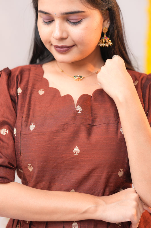 Niraimathi 8 premium raw silk maternity kurti