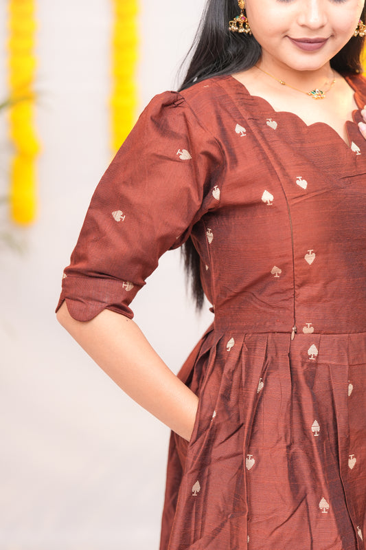 Niraimathi 8 premium raw silk maternity kurti