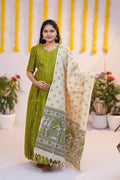 Karigai 3 Premium Raw silk maternity kurti set