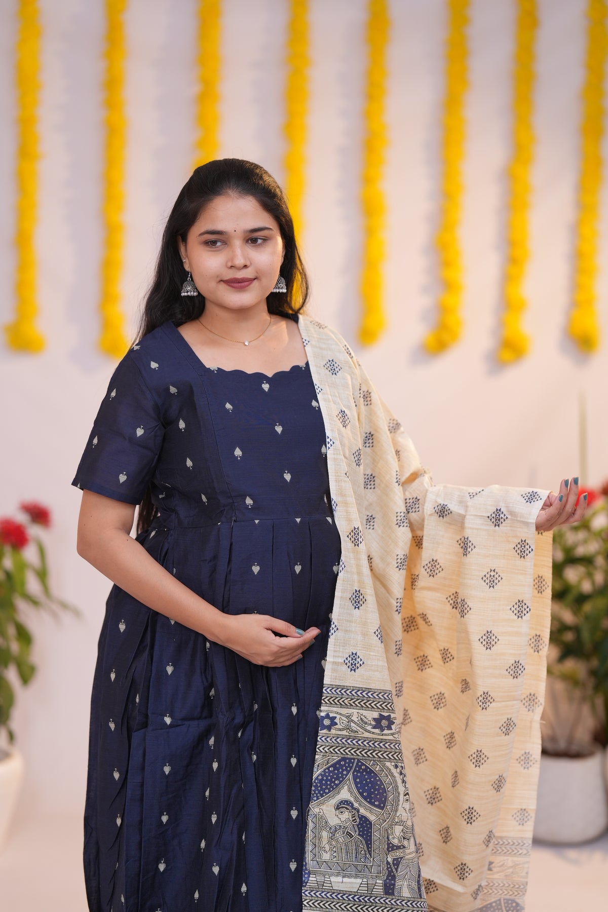 Karigai 4 Premium Raw silk maternity kurti set