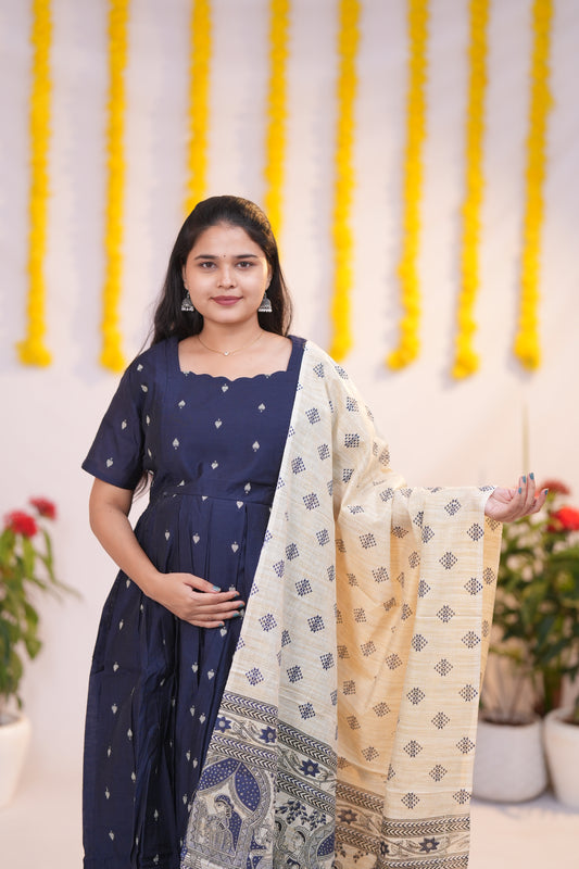 Karigai 4 Premium Raw silk maternity kurti set
