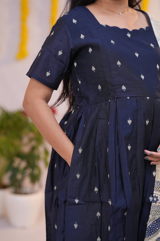 Karigai 4 Premium Raw silk maternity kurti set