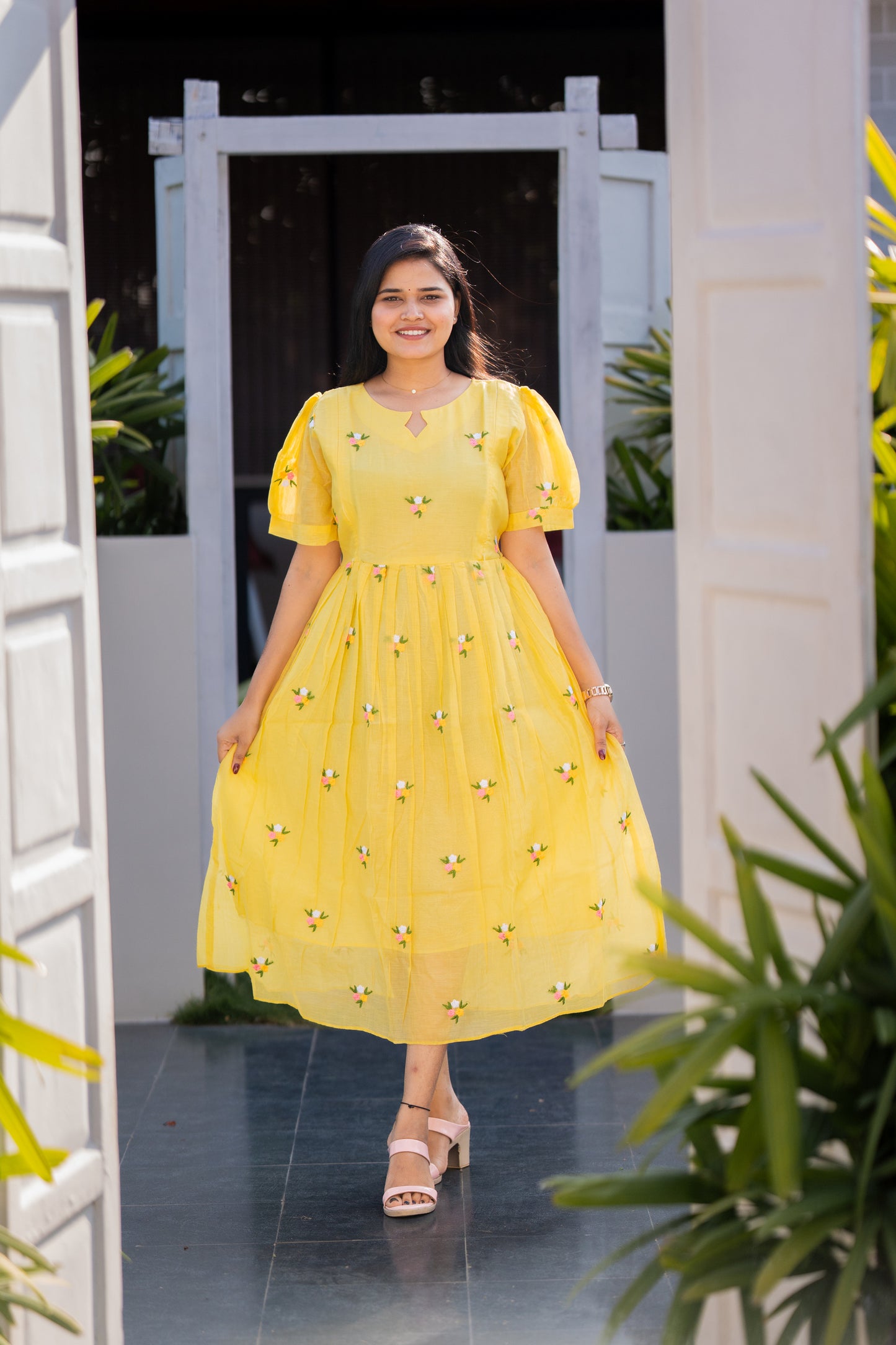 Iyal premium mul chanderi maternity kurti
