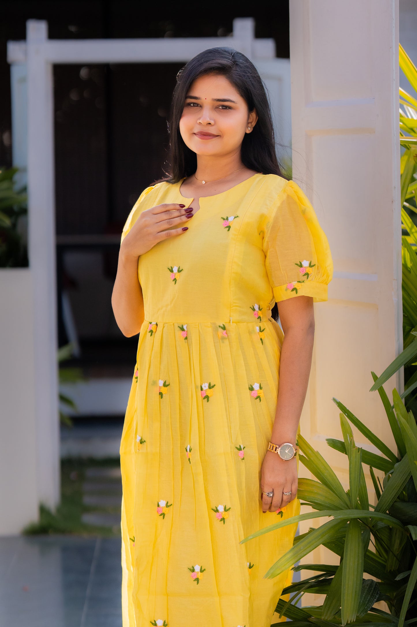 Iyal premium mul chanderi maternity kurti