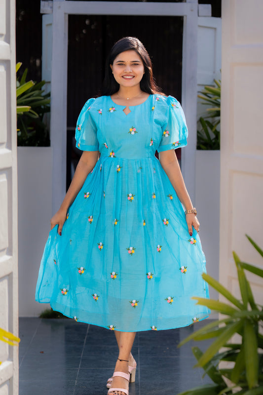 Iyal premium mul chanderi maternity kurti