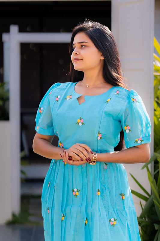 Iyal premium mul chanderi maternity kurti