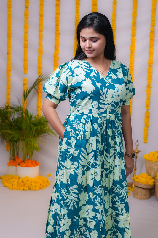 Isha premium cotton center zip maternity kurti
